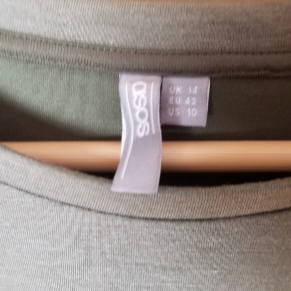 ASOS Army Green Ruffle Sweater or Tunic Dress - Picture 6 of 7